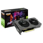 Vaizdo plokštė INNO3D GeForce RTX 3050 TWIN X2 OC, šoninis vaizdas