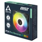 Ventiliatorius ARCTIC Freezer P14 Pro Reverse A-RGB, matomas iš šono