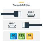 Thunderbolt kabelis StarTech.com TBLT5MM1M240W, vaizdas 10