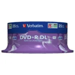 Garso įrangos priedas Verbatim DVD+R Double Layer 8x Matt Silver 25pk Spindle (43757)