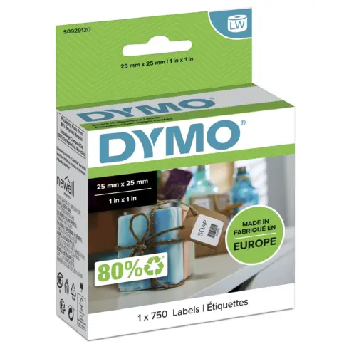 Spausdintuvo priedas DYMO LW, Multi-Purpose Labels, 25 x 25 mm, S0929120