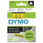 Etikečių juostelė DYMO D1 Standard, Black on Yellow, 12mm (S0720580)