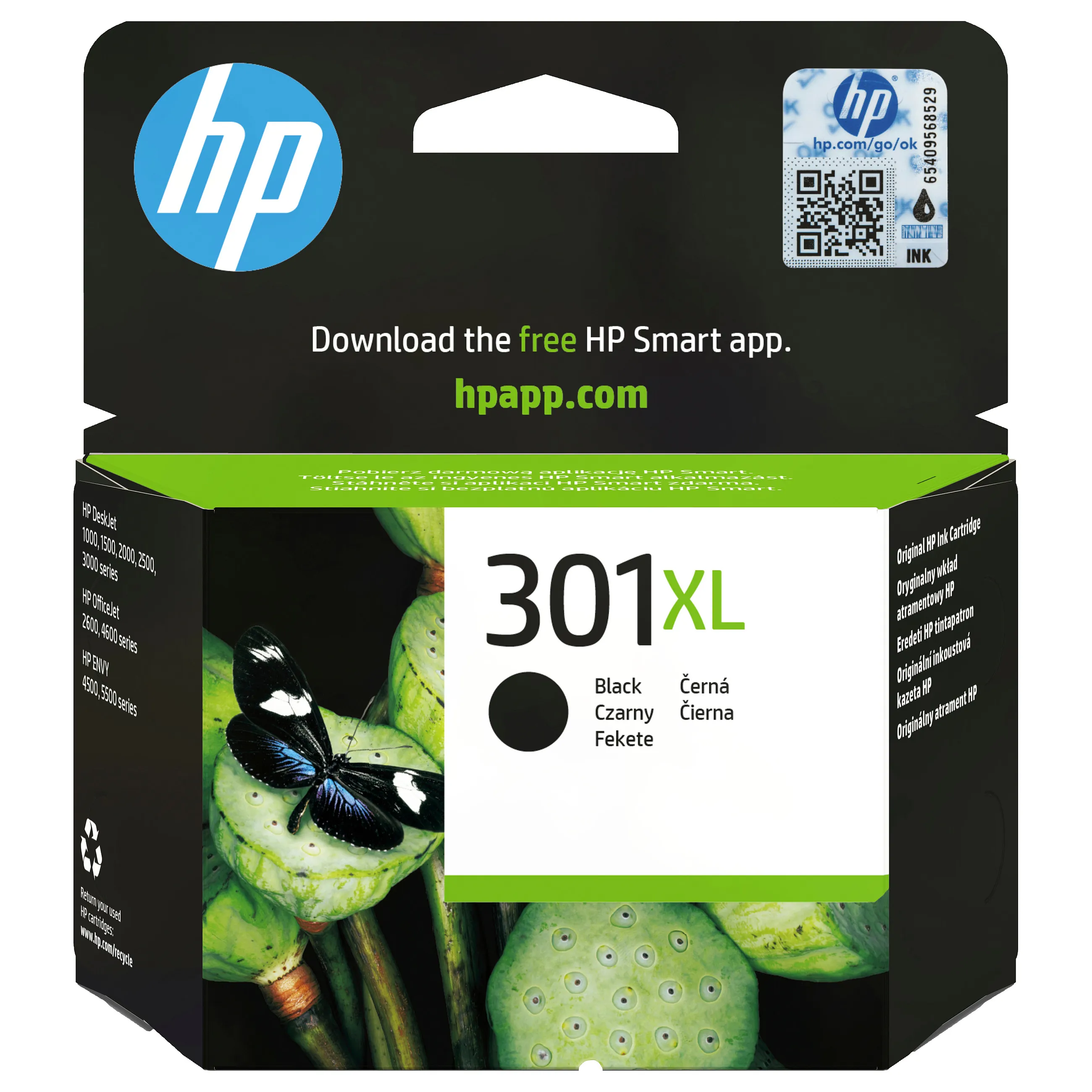 HP 301XL High Yield Black Original ink cartridge Rašalo kasetė HP 301XL High Yield (CH563EE), juodos spalvos