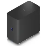 Ubiquiti UNAS 4, vaizdas iš šono su atidarytomis HDD bay'omis
