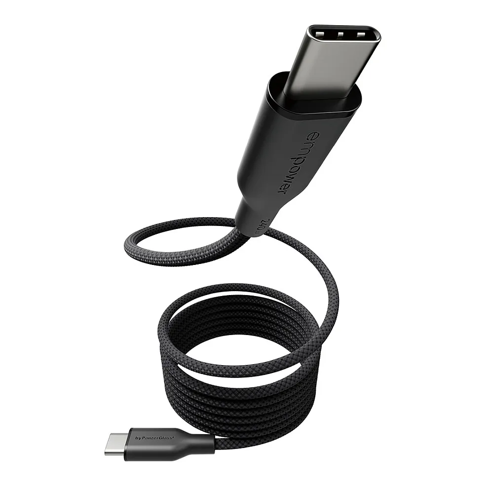 PanzerGlass empower™ by ® Magnetic 240W USB-C to USB-C Cable | USB 2.0 | 1.5M | Space Black USB cable USB-C laidas ar adapteris PanzerGlass empower by Magnetic 240W USB-C to USB-C Cable, USB 2.0, 1.5M (EM68208)