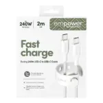 USB-C laidas ar adapteris PanzerGlass empower by Racing 240W USB-C to USB-C Cable, USB 2.0, 2M (EM86681), vaizdas 3