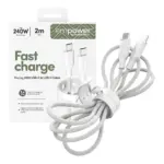 USB-C laidas ar adapteris PanzerGlass empower by Racing 240W USB-C to USB-C Cable, USB 2.0, 2M (EM86681), vaizdas 5