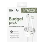 USB-C laidas ar adapteris PanzerGlass empower by Racing 60W USB-C to USB-C Cable, USB 2.0, 2M (EM85432), vaizdas 3