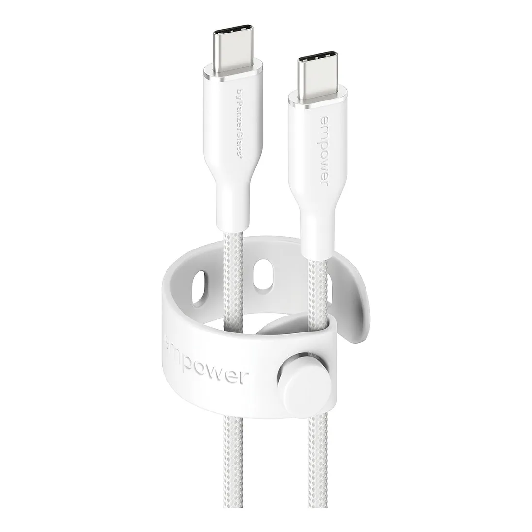 PanzerGlass empower™ by ® Racing 60W USB-C to USB-C Cable | USB 2.0 | 2M | Silver White USB cable USB-C laidas ar adapteris PanzerGlass empower by Racing 60W USB-C to USB-C Cable, USB 2.0, 2M (EM85432)