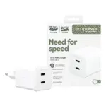 Apsauginis stiklas PanzerGlass empower by Turbo 45W Charger incl. 2 x (EM58685), sidabrinės ir baltos spalvos, vaizdas 2