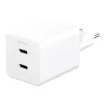 Apsauginis stiklas PanzerGlass empower by Turbo 45W Charger incl. 2 x USB-C, EU Plug (EM58685), sidabrinės ir baltos spalvos