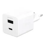 Apsauginis stiklas PanzerGlass empower by Turbo 35W Charger incl. USB-C + USB-A, EU (EM94326), sidabrinės ir baltos spalvos