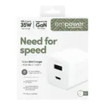 Apsauginis stiklas PanzerGlass empower by Turbo 35W Charger incl. USB-C + (EM94326), sidabrinės ir baltos spalvos, vaizdas 3