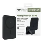 Apsauginis stiklas PanzerGlass empower by empower Bank w. Spin Stand, 5000mAh, Space (EM23165), juodos spalvos, vaizdas 2