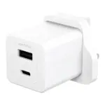 Apsauginis stiklas PanzerGlass empower by Turbo 35W Charger incl. USB-C + USB-A, UK (EM51576), sidabrinės ir baltos spalvos