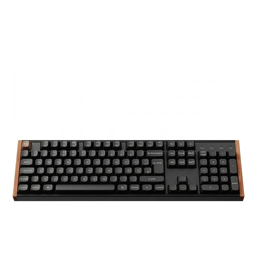 Keychron K10 HE (schwarz/holz, DE-Layout, Gateron Double-Rail Magnetic Nebula, Hot-Swap, Aluminiumrahmen, RGB) Klaviatūra Keychron K10 HE (K10H-F1-DE)