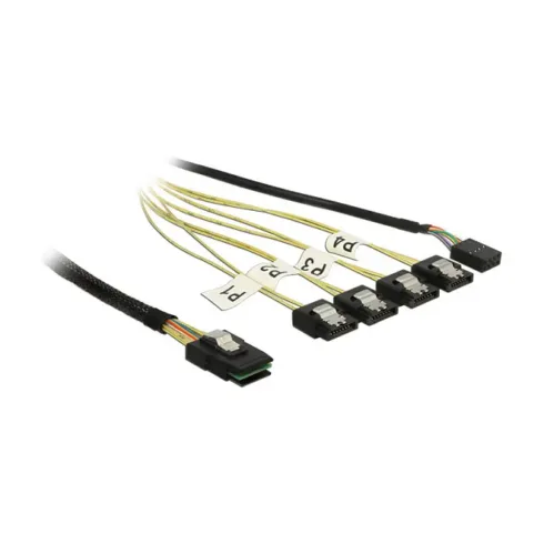 Vidinis kompiuterio kabelis DeLOCK 0.5m, Mini SAS SFF-8087/4xSATA 7p (83318)