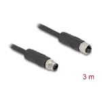 Laidas ar adapteris DeLOCK M12 Kabel L-kodiert 4 Pin Stecker zu Buchse PUR (80521), juodos spalvos, vaizdas 2