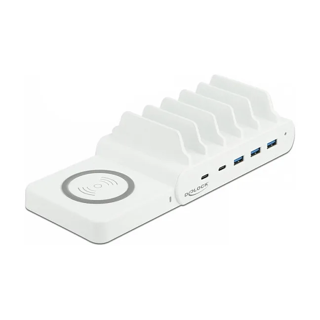 DeLOCK USB and Wireless Charger 2 x USB Type-C PD + 3 x USB Type-A with 110 W DeLOCK USB and Wireless Charger 2 x USB Type-C PD + 3 x USB Type-A with 110 W
