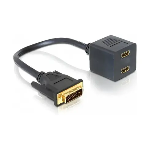 Vaizdo laidas ar adapteris DeLOCK Adapter DVI 25 male > 2x HDMI female (65069)