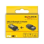 Belaidžio ryšio adapteris DeLOCK USB 2.0 Bluetooth 4.0 Adapter 2 in 1 USB Type-C or Type-A (61002), vaizdas 4