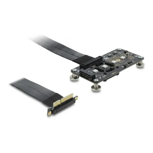 Delock PCI Express 3.0 x4 zu M.2 Key M Adapter mit Lüfter und Kabel 10 cm
