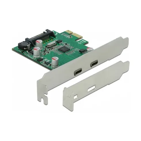 DeLOCK PCI Express x1 Card to 2 x external SuperSpeed USB (USB 3.2 Gen 1) USB Type-C™ female interface cards/adapter