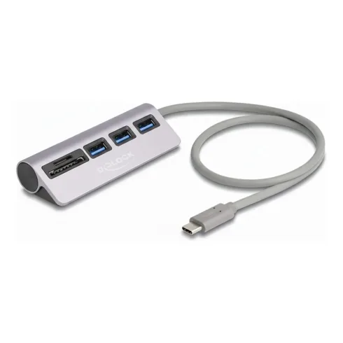 3 Port USB 5 Gbps Hub inklusive SD und Micro SD Card Reader mit USB Type-C™ Anschluss