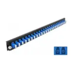 Tinklo kabelis DeLOCK 19" LWL Spleißbox Frontblende 24 Port LC Duplex (43357), mėlynos spalvos, vaizdas 2