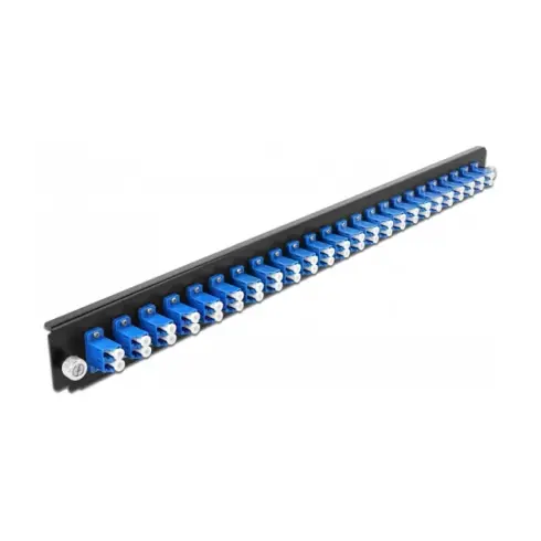 Tinklo kabelis DeLOCK 19" LWL Spleißbox Frontblende 24 Port LC Duplex (43357), mėlynos spalvos