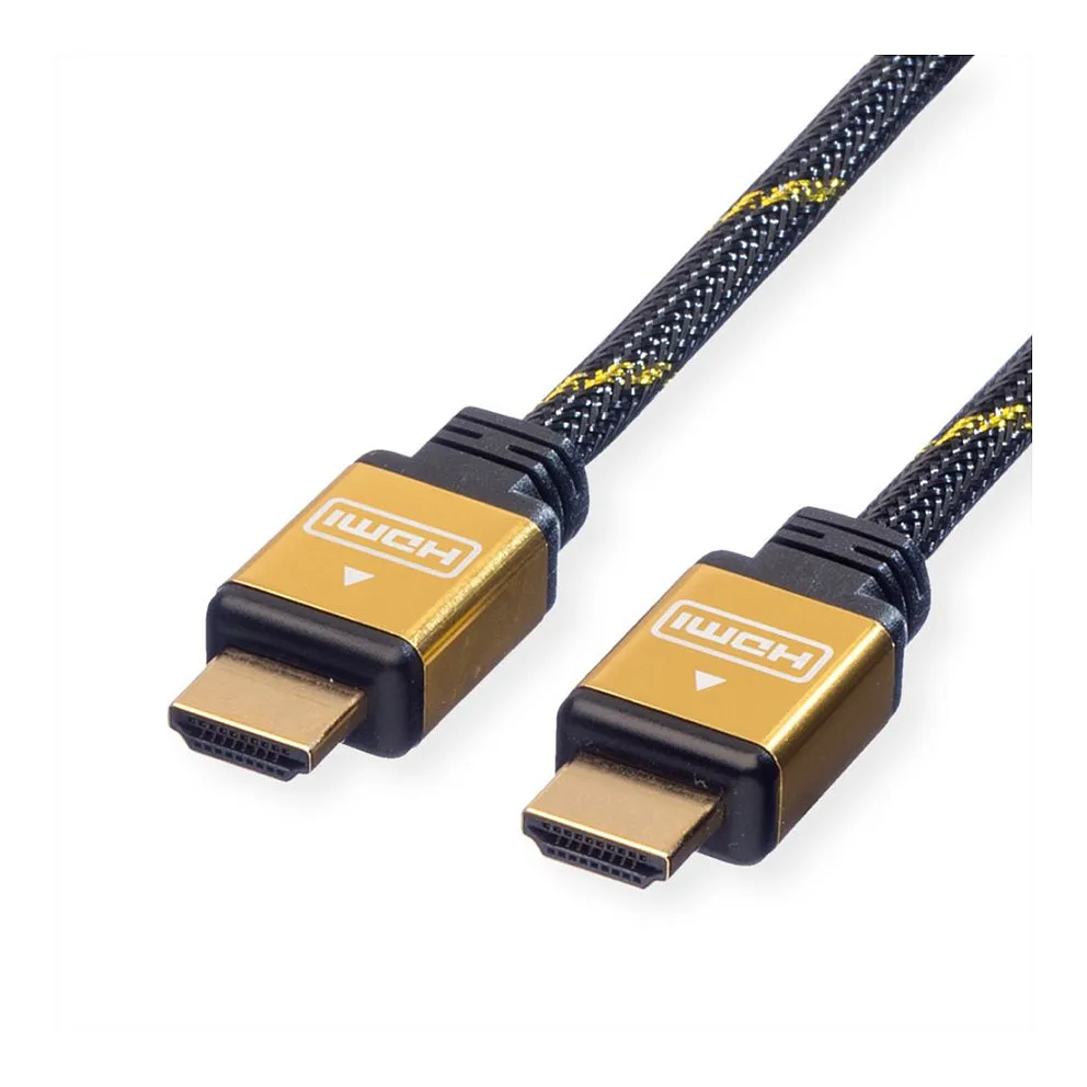 ROLINE GOLD HDMI High Speed Cable + Ethernet, M/M 5 m HDMI cable HDMI kabelis ROLINE GOLD HDMI High Speed Cable + Ethernet, M/M 5 m (11.04.5505)