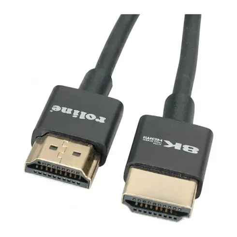 Vaizdo laidas ar adapteris ROLINE 8K HDMI Ultra HD Kabel mit Ethernet, Slim, ST/ST, schwarz, 1,5 m (11.04.5924)