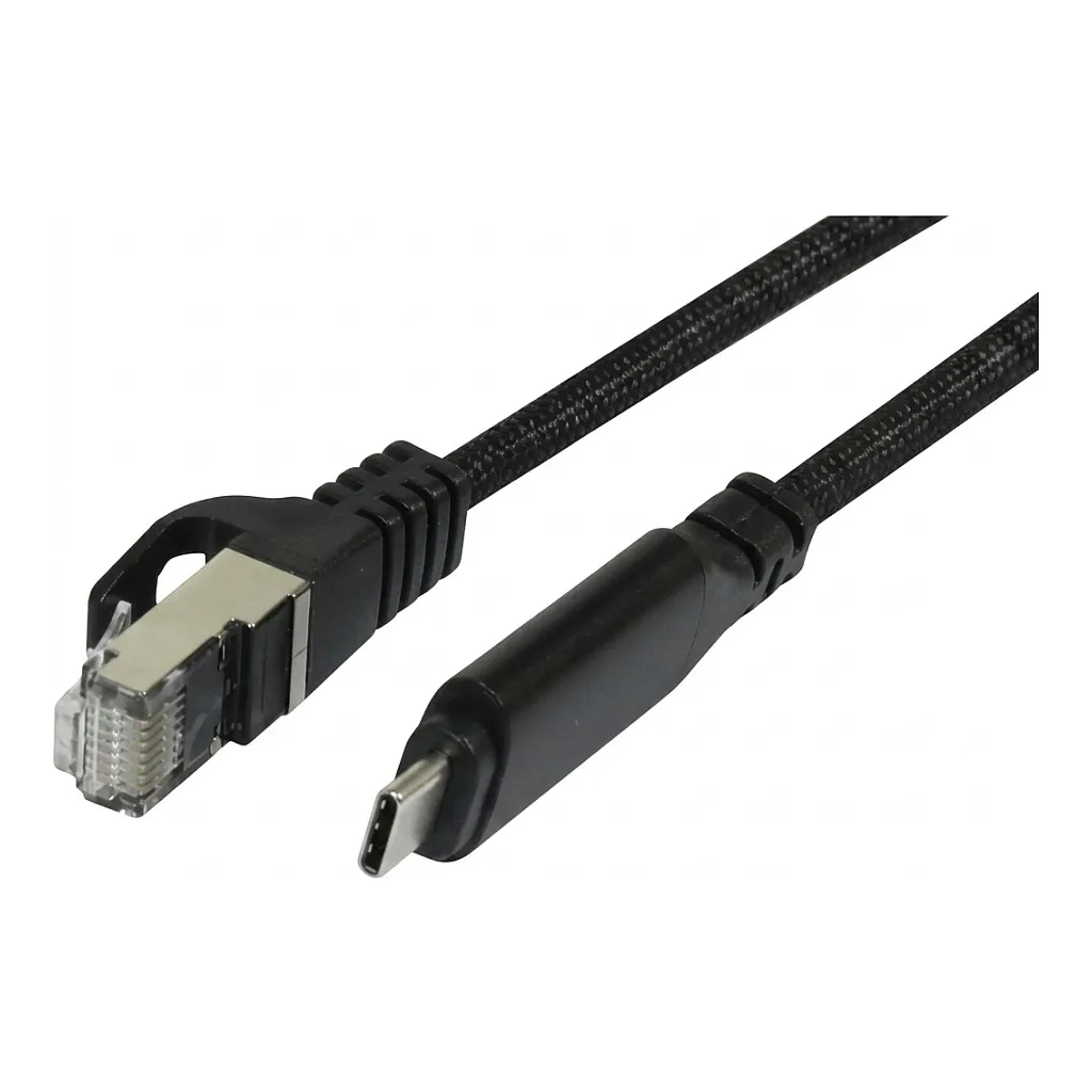 Synergy21 Kabel USB, C(St) => RJ45(St)_Netzwerkkarte, 3,0m, USB3.2 Type-C, schwarz(Textil), , Tinklo įranga Synergy21 Kabel USB, C(St) => RJ45(St)_Netzwerkkarte, 3,0m, USB3.2 Type-C, schwarz(Textil) (S215536)