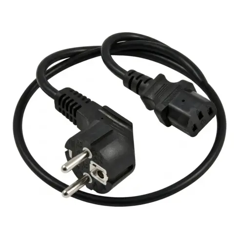 Maitinimo laidas Synergy21 Netzkabel 230V Schutzkontakt CEE7(Stecker)->Kaltgeräte IEC-C13(Buchse) (S218200), juodos spalvos
