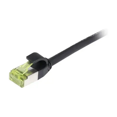 Tinklo kabelis Synergy21 Patchkabel RJ45, CAT6A 500Mhz, 7,5m, schwarz, S-STP(S/FTP), slimline rund d=4,5mm (S217919)