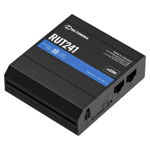Teltonika RUT241 eSIM | Industrieller 4G-LTE-Router | Cat 4, 2x RJ45 100Mb/s, eSIM