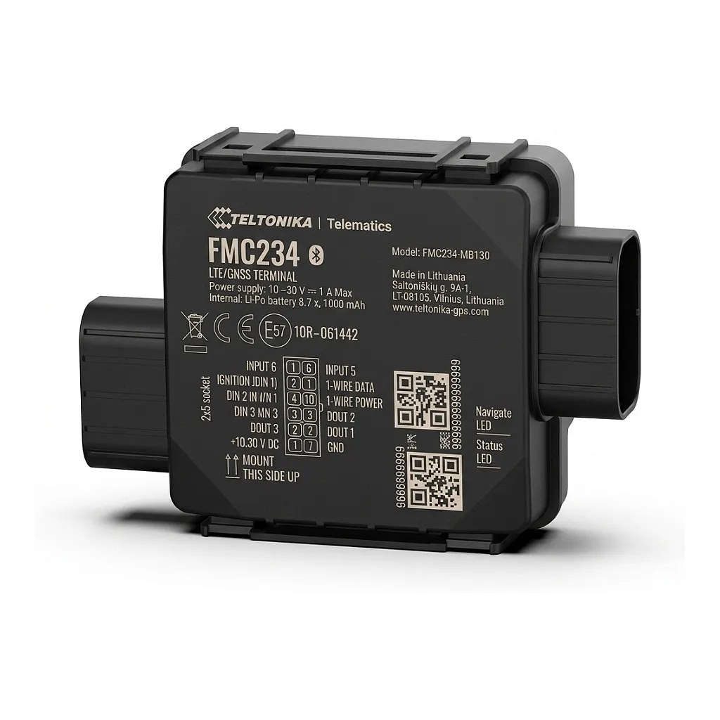 TELTONIKA TELEMATICS FMC234 Water-resistant 4G LTE Cat 1 tracker with high-capacity battery EMEA TELTONIKA TELEMATICS FMC234 Water-resistant 4G LTE Cat 1 tracker with high-capacity battery EMEA