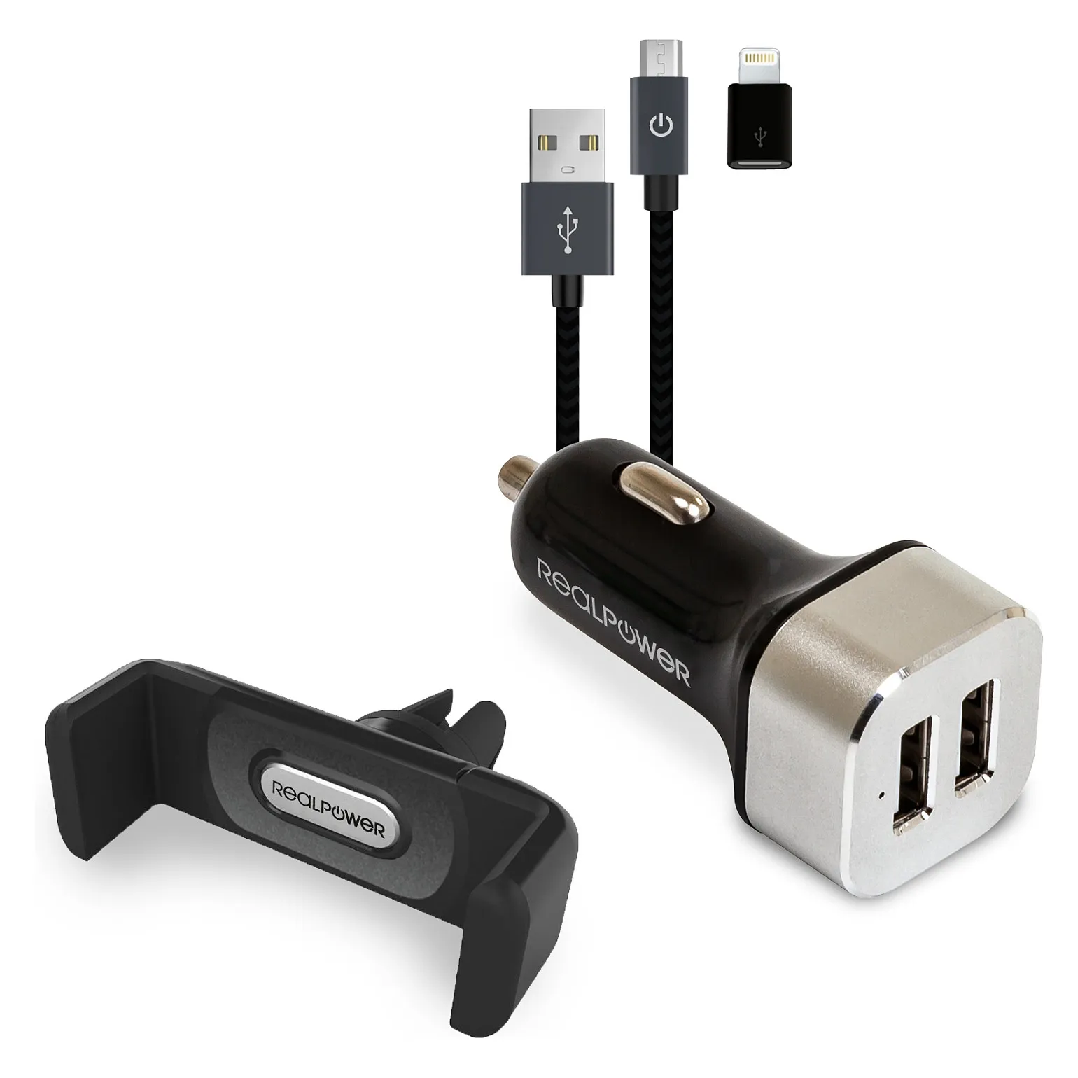 RealPower 168182 mobile device charger Įkroviklis RealPower 168182