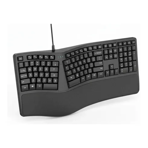 Klaviatūra Trust Keyra Ergonomische Multi-Device-Funktastatur, Bluetooth, 2.4 GHz, DE (26060), juodos spalvos