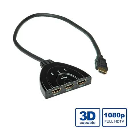 Vaizdo laidas ar adapteris VALUE HDMI Switch, Automatic, 3-way (14.99.3565)