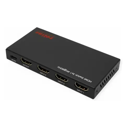 Vaizdo laidas ar adapteris ROLINE 4K HDMI Switch, 3-fach, mit Fernbedienung (14.01.3616)