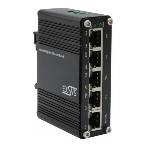 EXSYS EX-62020PoE 5-Port Industrie Ethernet Switch PoE