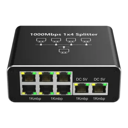 Komutatorius ALLNET network splitter/switch 5 Port • 5x 1GbE • Lüfterlos • ALL-NS1005