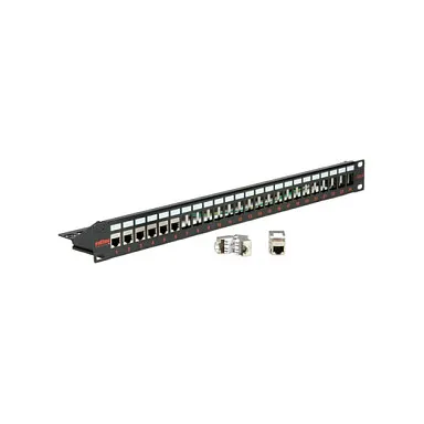 ROLINE Cat. 6 19"-Keystone Patch Panel STP, black Tinklo kabelis ROLINE Cat. 6 19"-Keystone Patch Panel STP (26.11.0360), juodos spalvos
