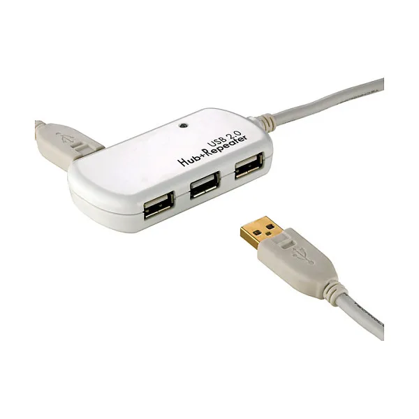 ROLINE USB 2.0 Hub, 4 Ports, with Repeater 12 m USB laidas ar adapteris ROLINE USB 2.0 Hub, 4 Ports, with Repeater 12 m (12.04.1085)