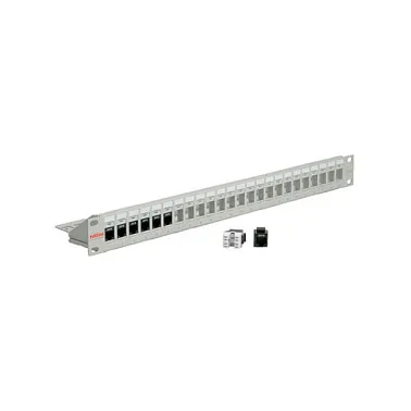 ROLINE Cat.6 19"-Keystone Patch Panel, light grey UTP Tinklo kabelis ROLINE Cat.6 19"-Keystone Patch Panel, light grey UTP (26.11.0356)