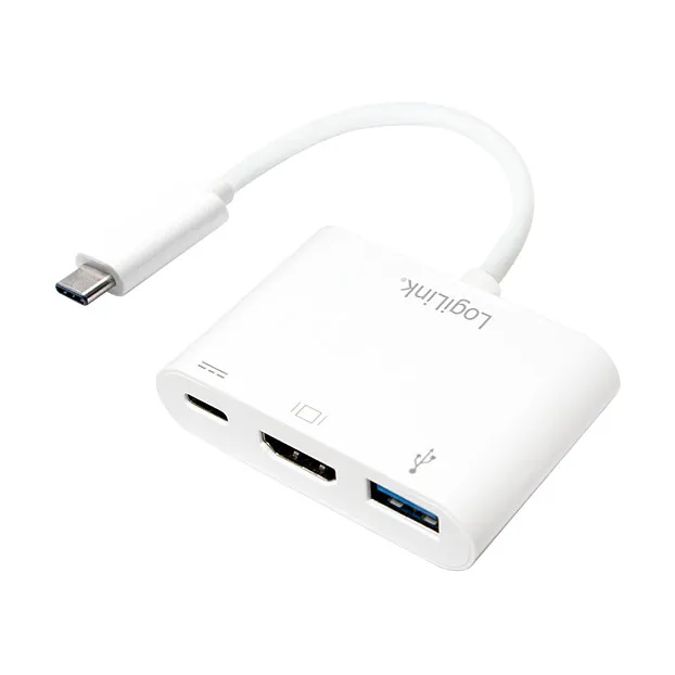 LogiLink 0.14m, 2xUSB-C/HDMI+USB A Vaizdo laidas ar adapteris LogiLink 0.14m, 2xUSB-C/HDMI+USB A (UA0258)