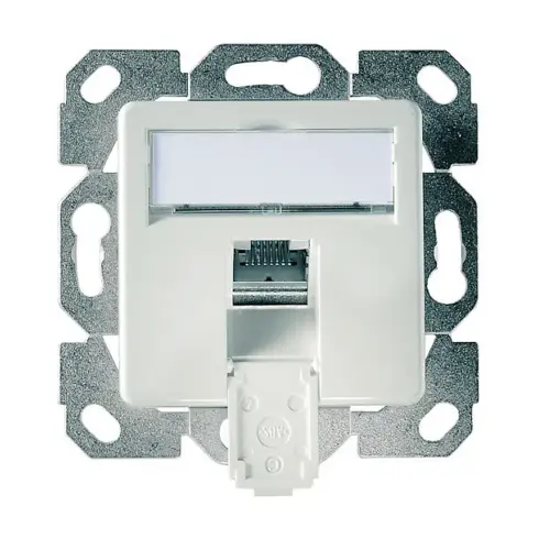 Tinklo kabelis Telegärtner Anschlussdose ISO/IEC Cat.6A AMJ45 8 KUp/50 alpinwei (100022959)