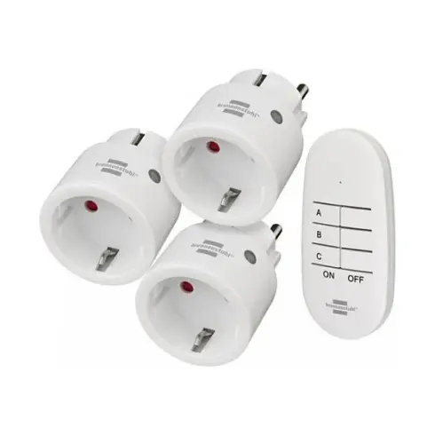 Laidas ar adapteris Brennenstuhl Funkschaltset MINI 4-teilig 2300W (1507070)