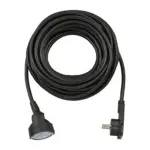Laidas ar adapteris Brennenstuhl Verlngerungskabel, 1x Winkel-Flachstecker (schwarz, 10 Meter) (1168980010)